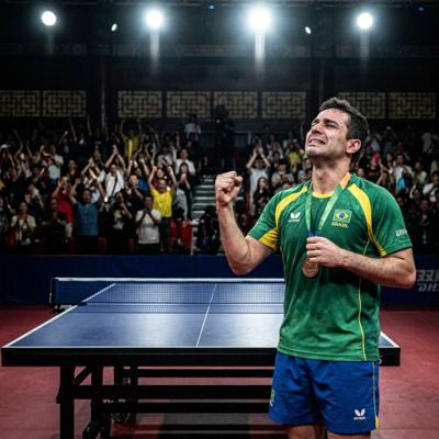 Hugo Calderano conquista bronze na Copa do Mundo de tênis de mesa após campanha histórica